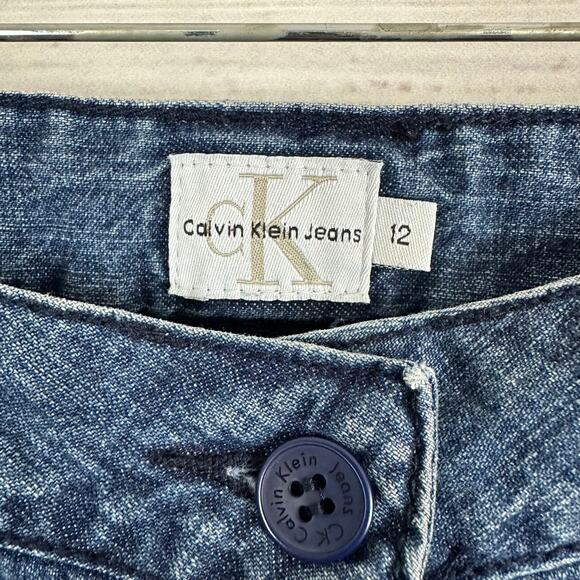 Womens Y2K Calvin Klein Jeans Cargo Pants Baggy Pockets Medium Wash Straight 12 - Picture 6 of 6